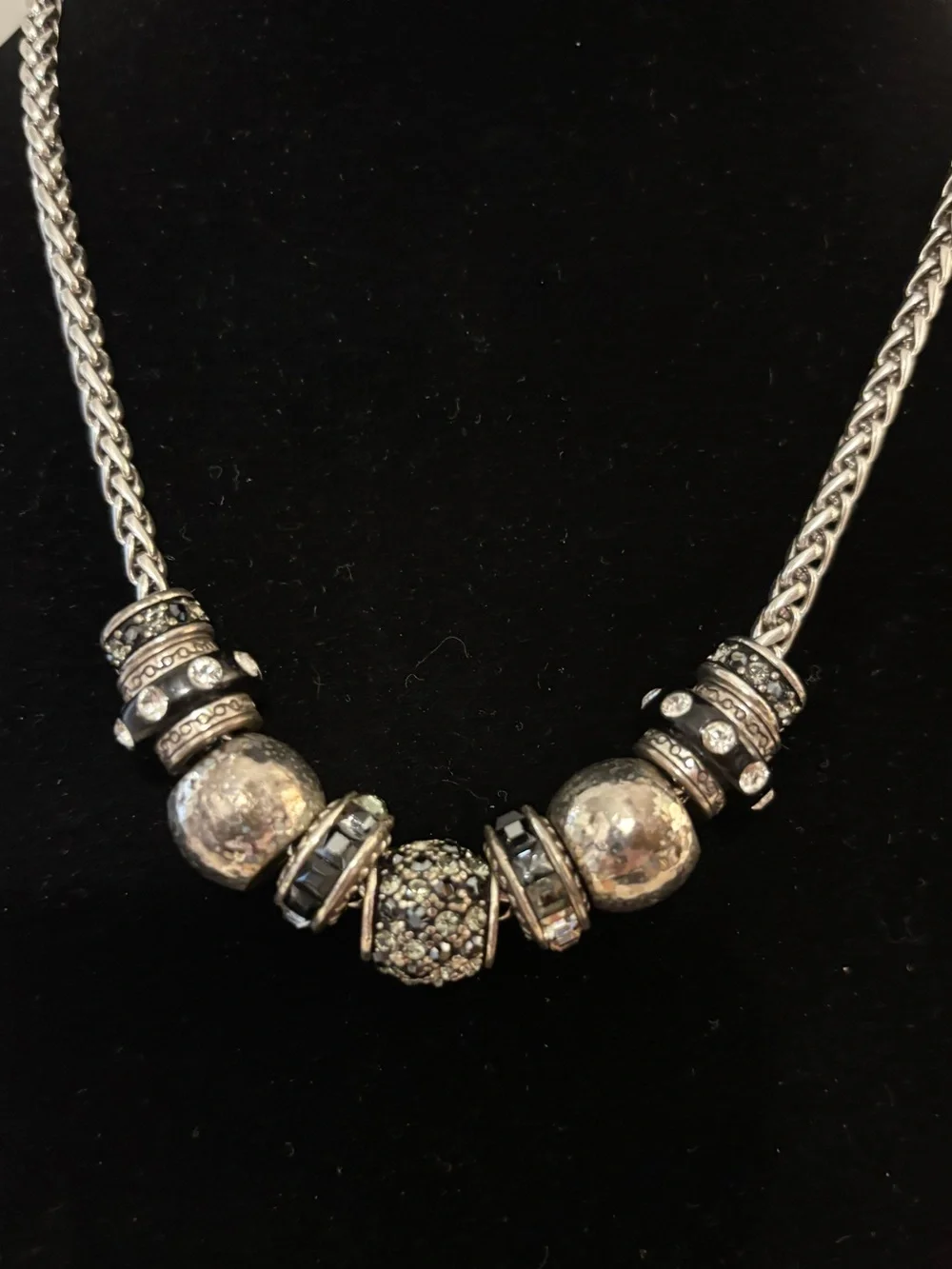 Brighton Silver and Black Beaded Necklace